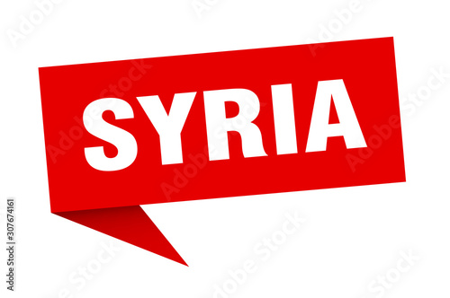 Syria sticker. Red Syria signpost pointer sign