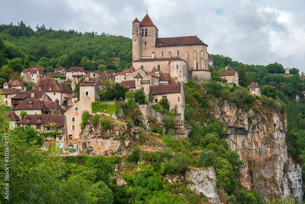 old french town on the hill. Saint-Cirq-Lapopie