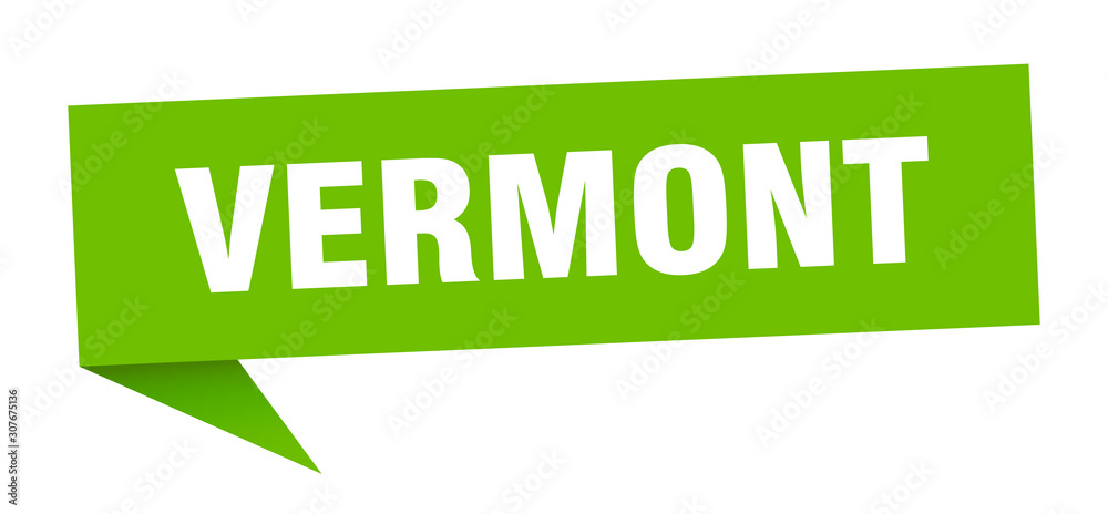 Vermont sticker. Green Vermont signpost pointer sign Vermont sticker. Green Vermont signpost pointer sign