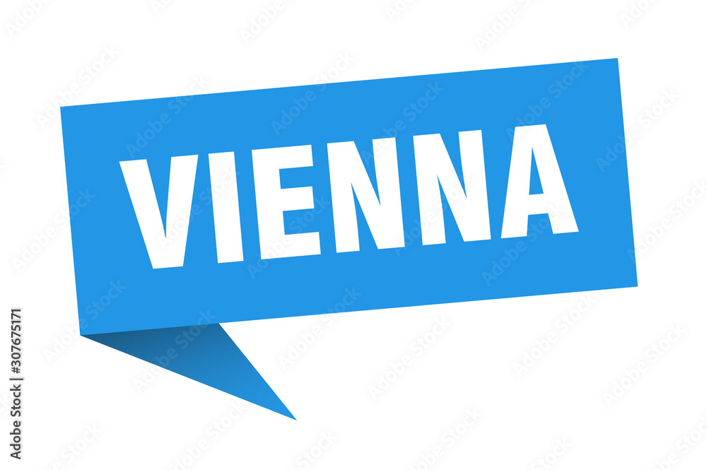 Vienna sticker. Blue Vienna signpost pointer sign Vienna sticker. Blue Vienna signpost pointer sign