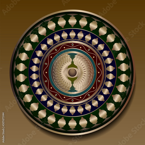 Decorative plate with vintage pattern