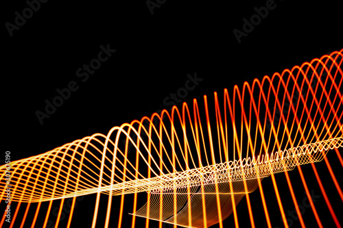 Fototapeta Naklejka Na Ścianę i Meble -  Bright neon line designed background, shot with long exposure. Modern background in lines style. Abstract, creative effect, texture with lighting, art of colors combination. Artistic choice of shapes.