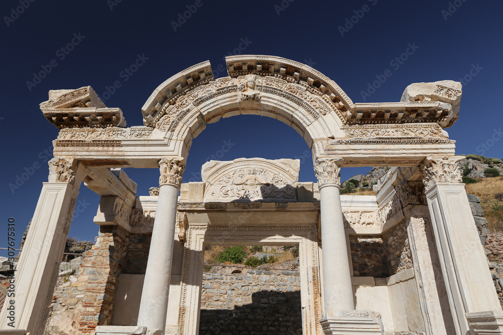 Fototapeta premium Temple of Hadrian in Ephesus Ancient City, Izmir, Turkey