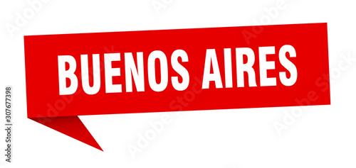 Buenos Aires sticker. Red Buenos Aires signpost pointer sign