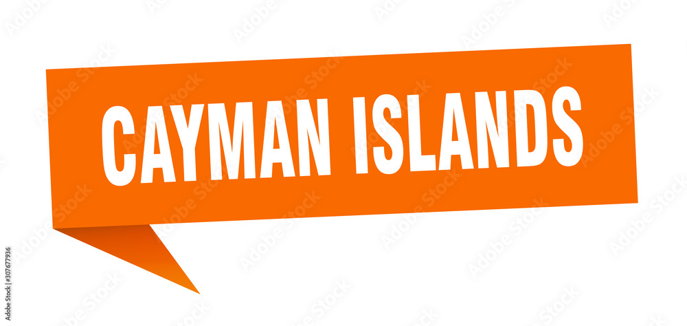 Cayman Islands sticker. Orange Cayman Islands signpost pointer sign Cayman Islands sticker. Orange Cayman Islands signpost pointer sign