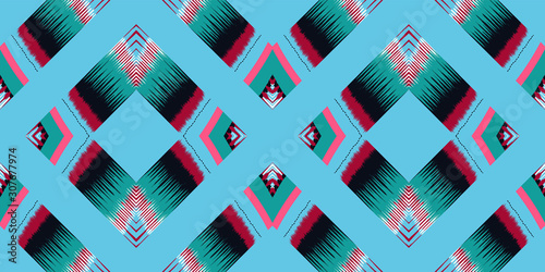 Gloss Shibori Vector Seamless Pattern. Blue 