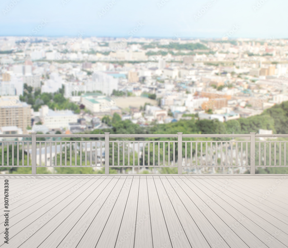 Fototapeta premium Balcony And Terrace Of Blur Exterior Background