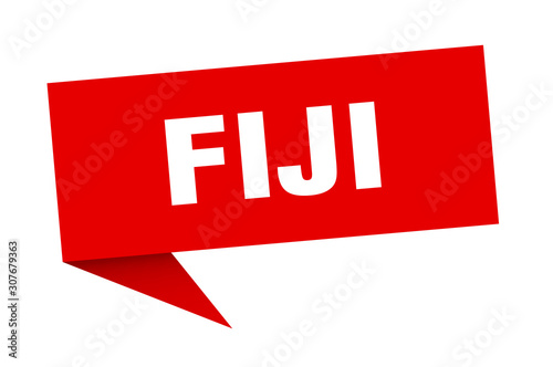 Fiji sticker. Red Fiji signpost pointer sign