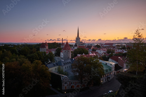 The Aerial View of Tallinn Old Town, Estonia