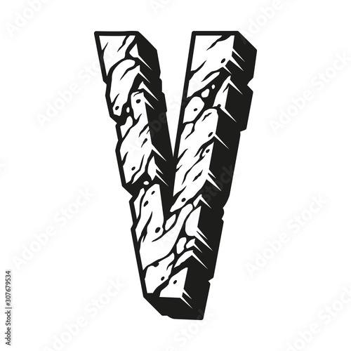 Desert design letter V concept