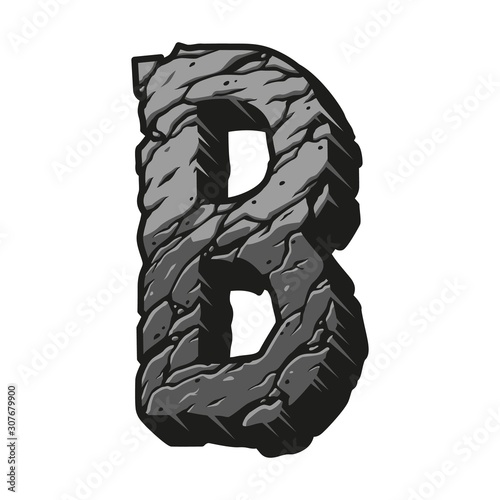 Gray letter B desert design concept