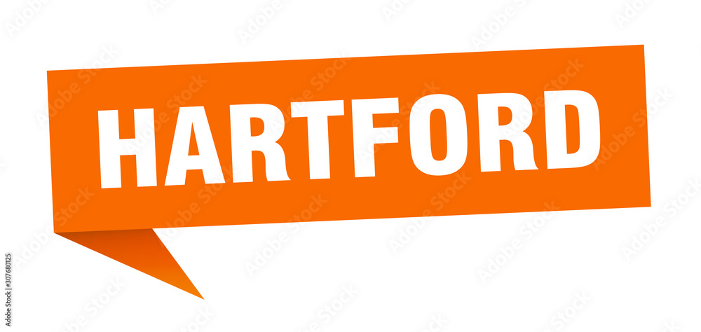Hartford sticker. Orange Hartford signpost pointer sign Hartford sticker. Orange Hartford signpost pointer sign