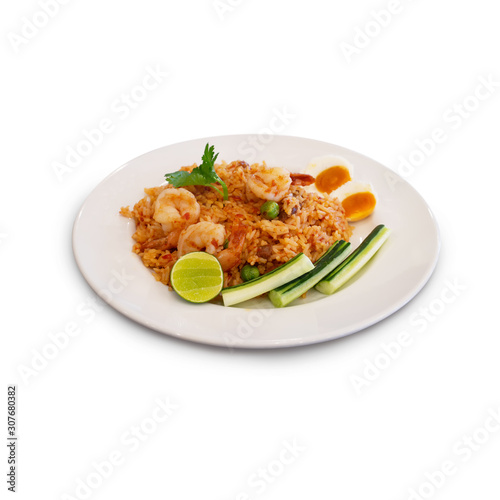 Thai Spicy Shrimp Paste Fried Rice ,Thai cuisine food