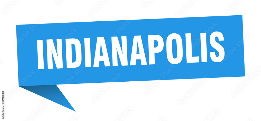 Indianapolis sticker. Blue Indianapolis signpost pointer sign