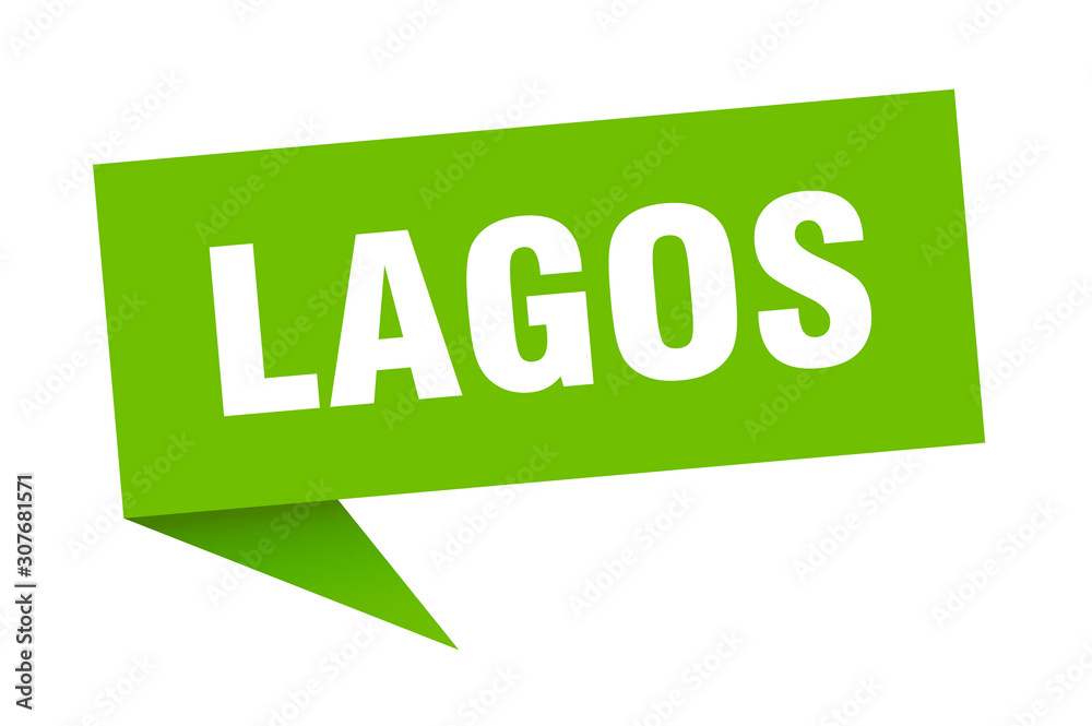 Lagos sticker. Green Lagos signpost pointer sign Lagos sticker. Green Lagos signpost pointer sign