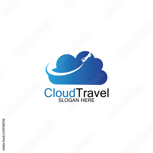 Cloud Travel logo icon design template-vector