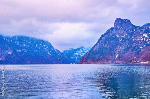 The evening time in Salzkammergut resort, Austria photo