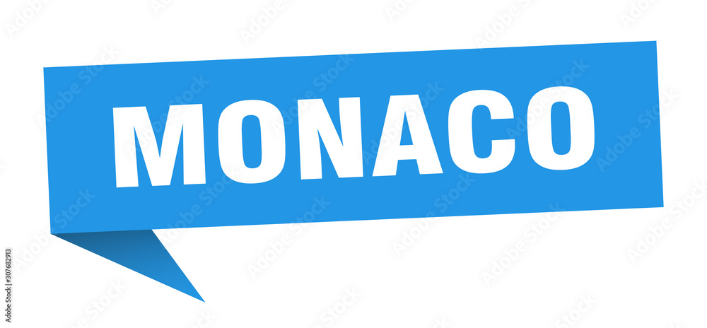 Monaco sticker. Blue Monaco signpost pointer sign