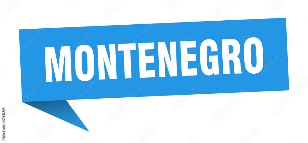 Montenegro sticker. Blue Montenegro signpost pointer sign
