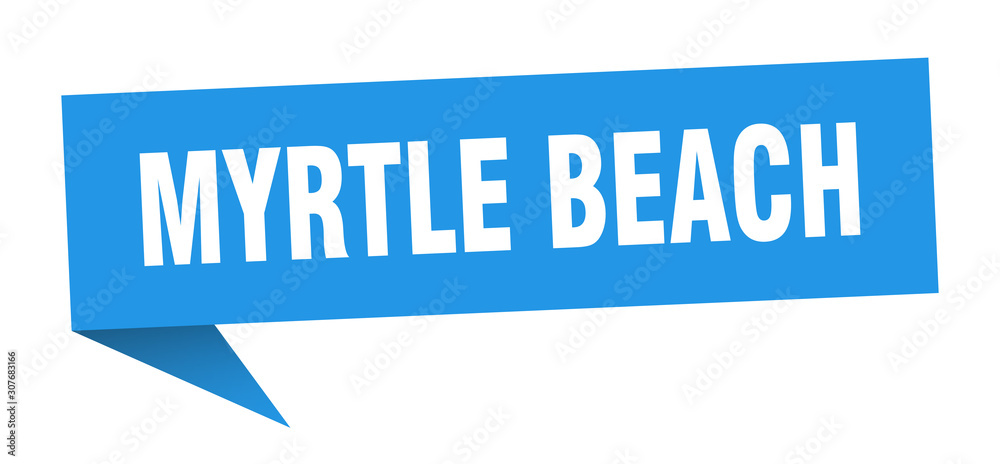 Myrtle Beach sticker. Blue Myrtle Beach signpost pointer sign Myrtle Beach sticker. Blue Myrtle Beach signpost pointer sign