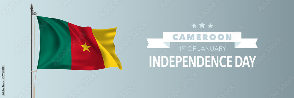 Cameroon happy independence day greeting card, banner vector illustration Cameroon happy independence day greeting card, banner vector illustration