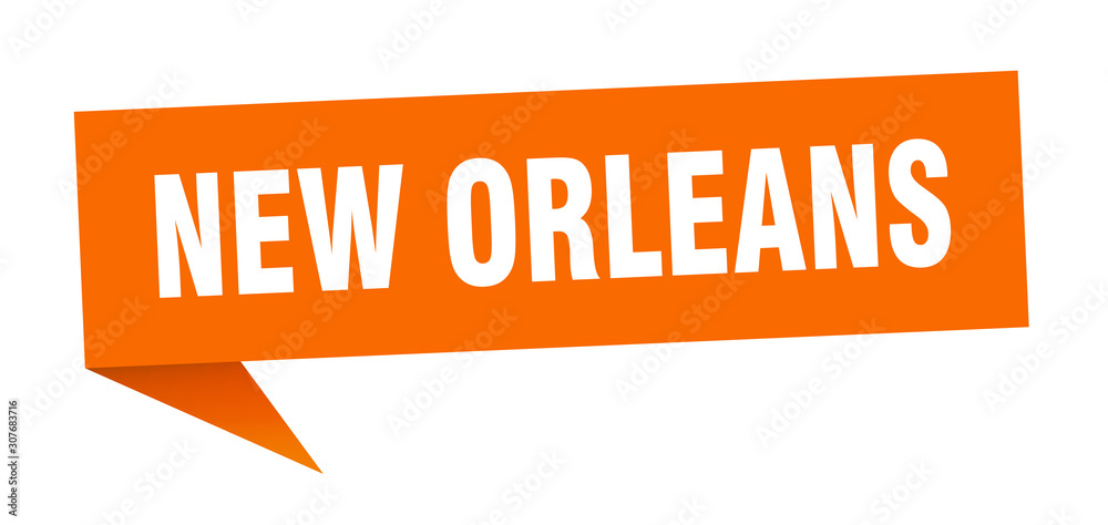 New Orleans sticker. Orange New Orleans signpost pointer sign New Orleans sticker. Orange New Orleans signpost pointer sign