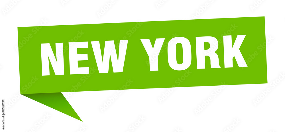 New York sticker. Green New York signpost pointer sign New York sticker. Green New York signpost pointer sign