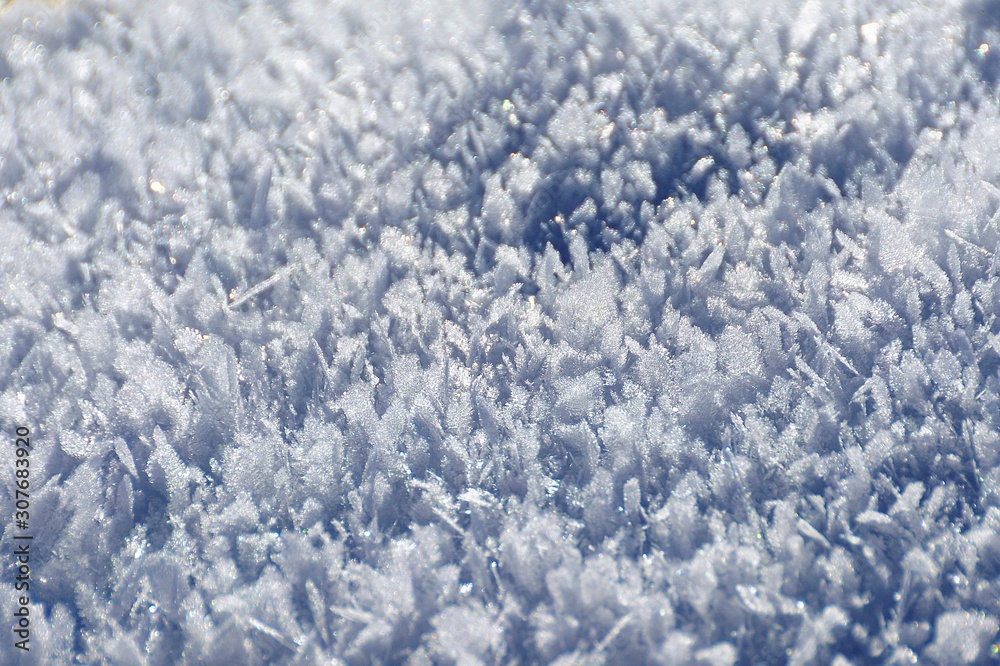 snow layer in close up
