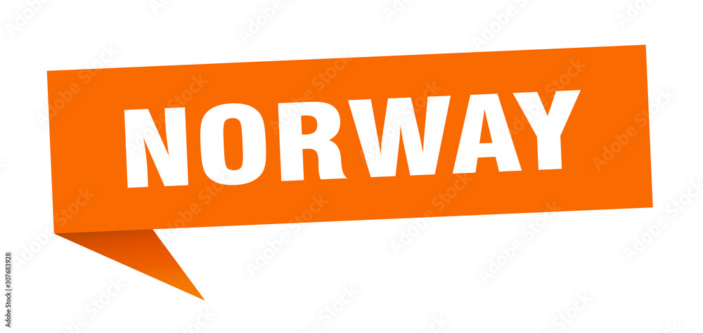 Norway sticker. Orange Norway signpost pointer sign Norway sticker. Orange Norway signpost pointer sign
