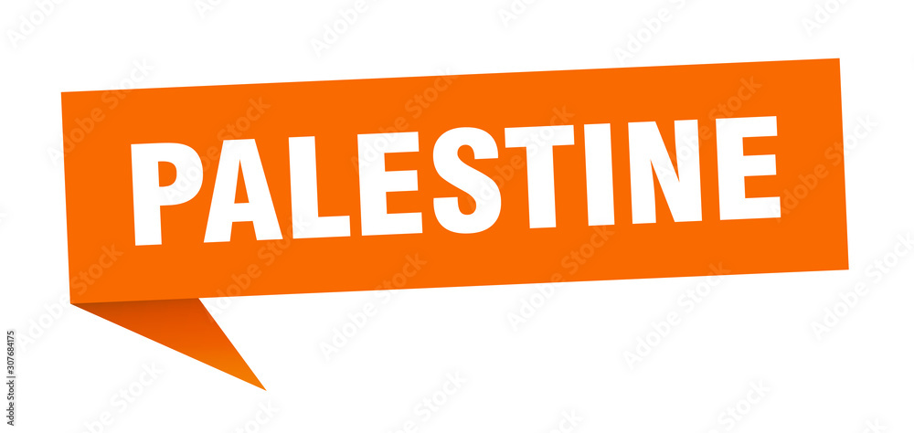 Palestine sticker. Orange Palestine signpost pointer sign Palestine sticker. Orange Palestine signpost pointer sign
