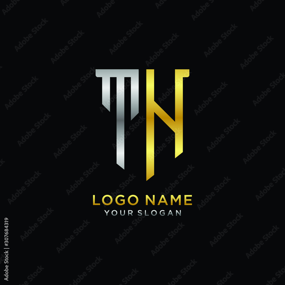 11 Abstract letter TH shield logo design template. Premium nominal monogram business sign.shield shape Letter Design in silver gold color