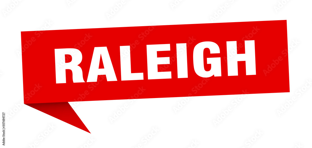 Raleigh sticker. Red Raleigh signpost pointer sign Raleigh sticker. Red Raleigh signpost pointer sign