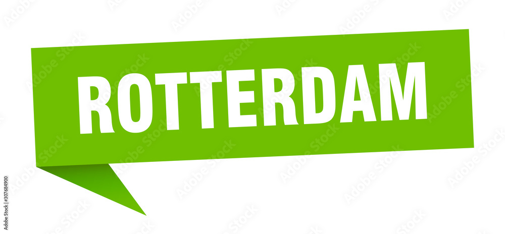 Rotterdam sticker. Green Rotterdam signpost pointer sign Rotterdam sticker. Green Rotterdam signpost pointer sign