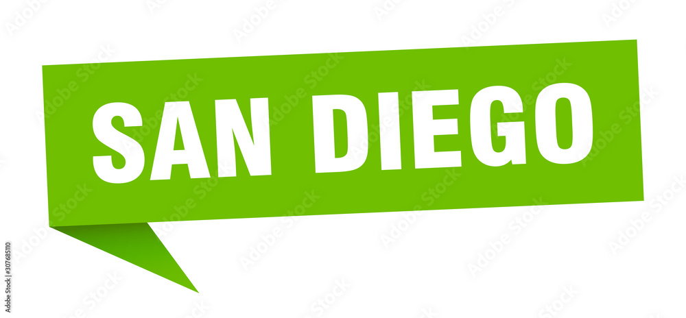 San Diego sticker. Green San Diego signpost pointer sign San Diego sticker. Green San Diego signpost pointer sign