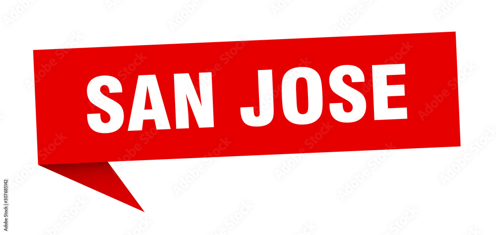 San Jose sticker. Red San Jose signpost pointer sign San Jose sticker. Red San Jose signpost pointer sign
