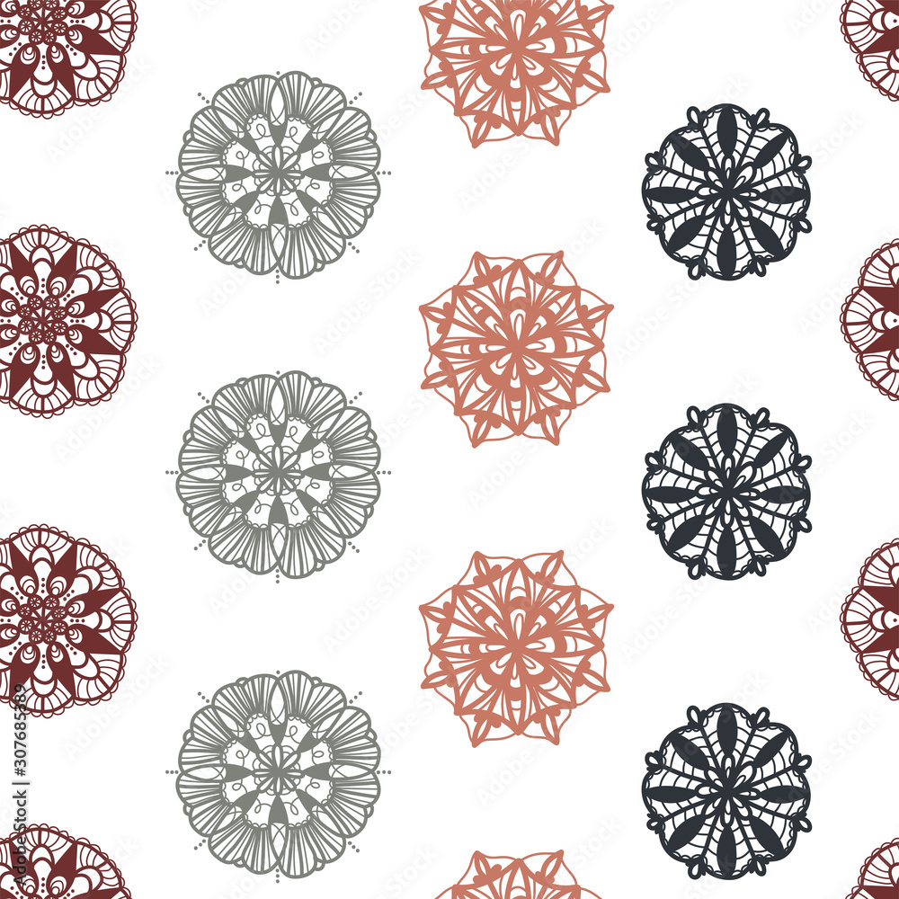 Abstract Doodle Circles Seamless Pattern Background. Creative Hand ...