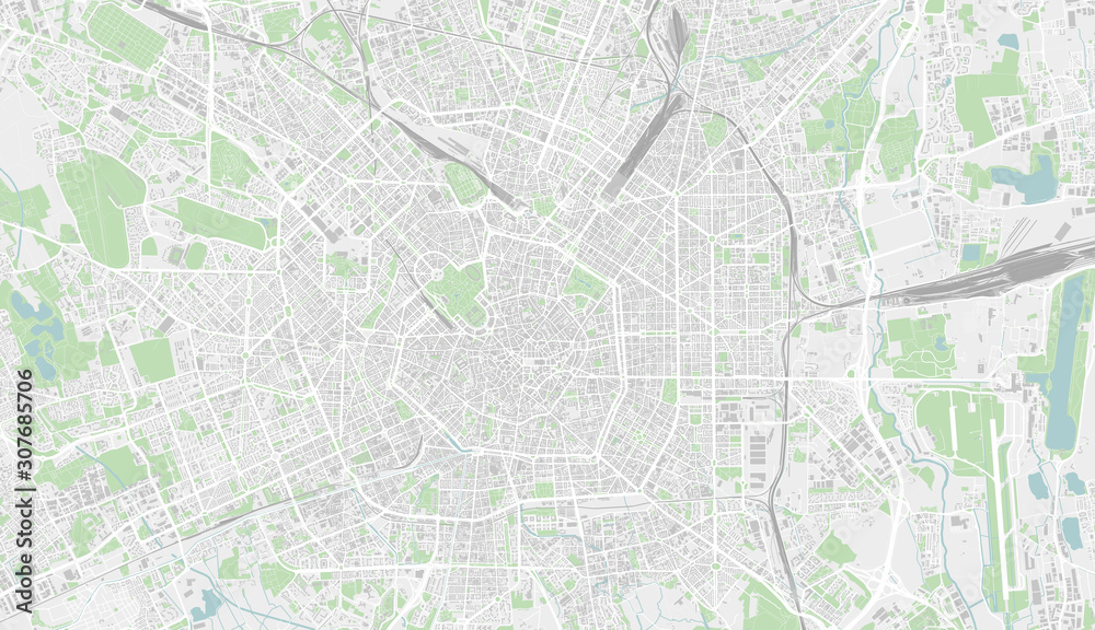 Fototapeta premium Detailed map of Milan, Italy