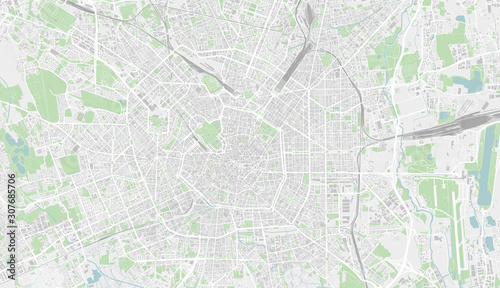 Detailed map of Milan  Italy