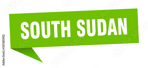 South Sudan sticker. Green South Sudan signpost pointer sign
