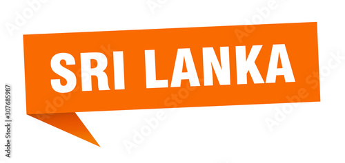 Sri Lanka sticker. Orange Sri Lanka signpost pointer sign
