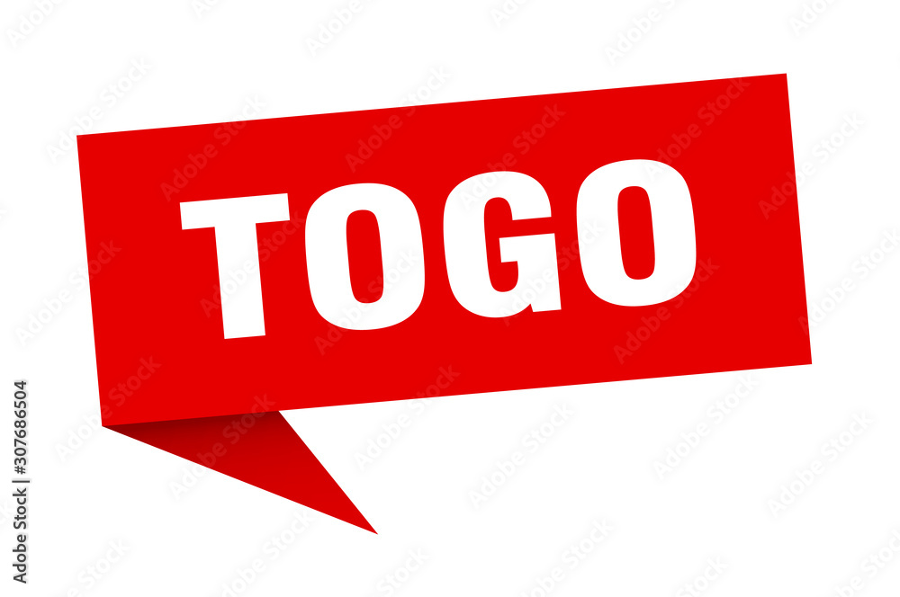 Togo sticker. Red Togo signpost pointer sign