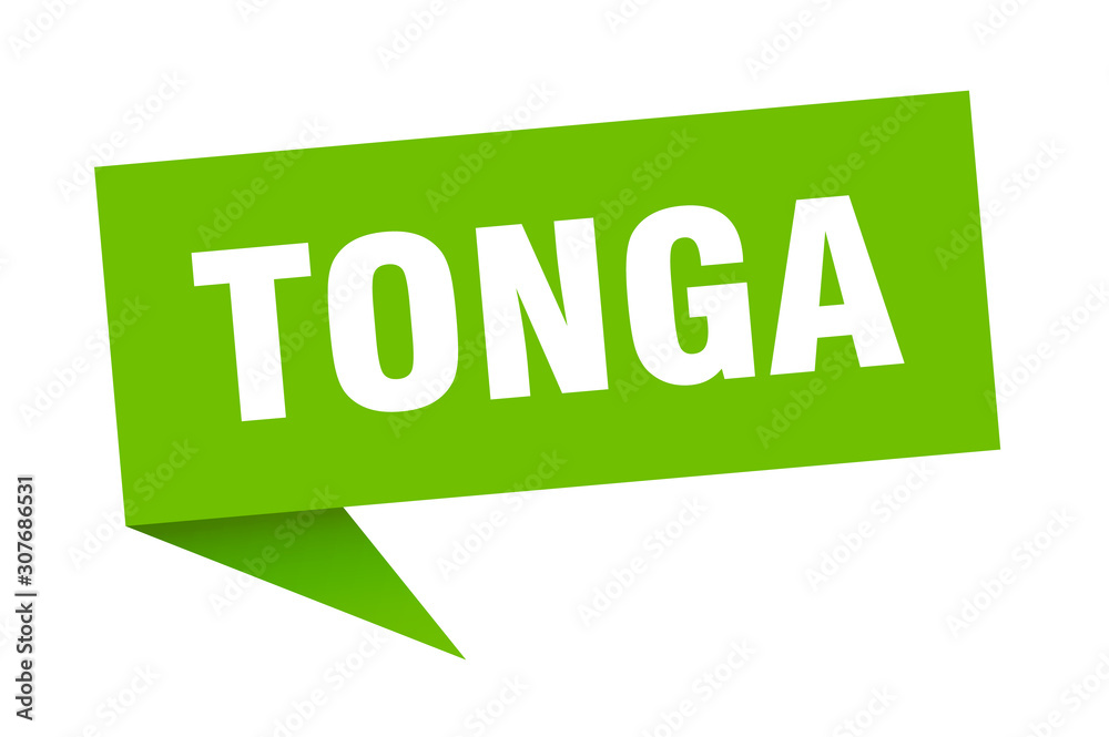 Tonga sticker. Green Tonga signpost pointer sign Tonga sticker. Green Tonga signpost pointer sign