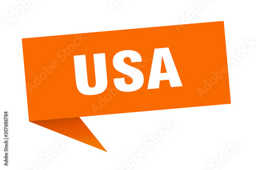 usa sticker. Orange usa signpost pointer sign