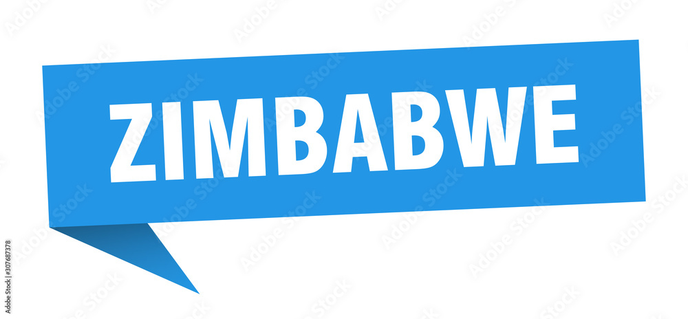 Zimbabwe sticker. Blue Zimbabwe signpost pointer sign Zimbabwe sticker. Blue Zimbabwe signpost pointer sign