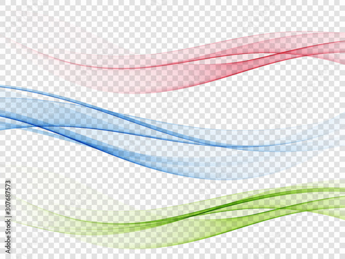 Set of abstract color wave. Color smoke wave. Transparent color wave. Blue, pink, green color. Wavy design.