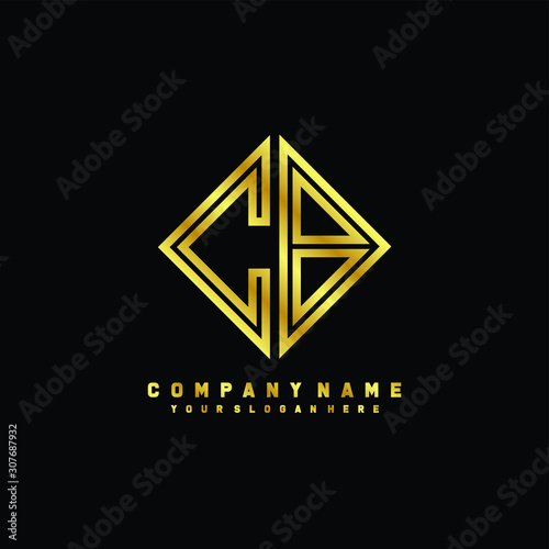 Free Download CB initial letter luxury gold line logo - GFXLoad