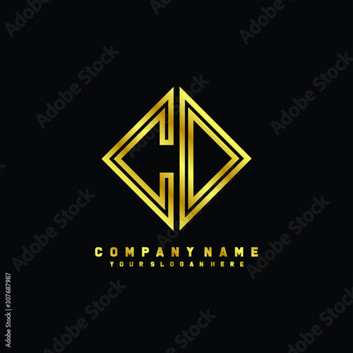 Free Download CD initial letter luxury gold line logo - GFXLoad