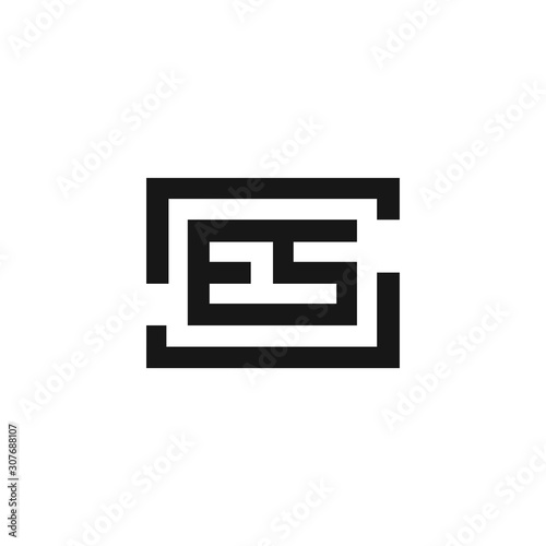 Initial letter es or se logo vector templates