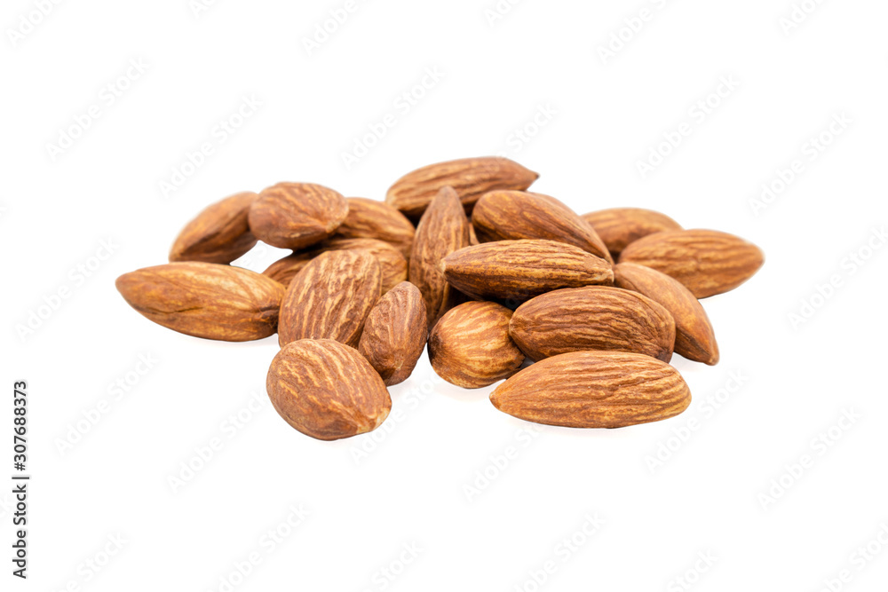 Almond nuts isolated with white background. Almond nuts isolated with white background.