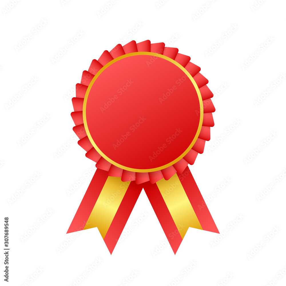 Red label with ribbons. Vector stock illustration Red label with ribbons. Vector stock illustration